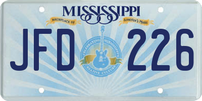 MS license plate JFD226