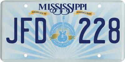 MS license plate JFD228