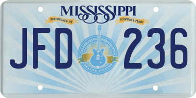 MS license plate JFD236