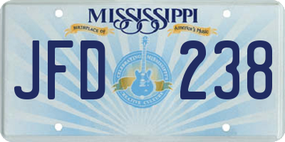 MS license plate JFD238