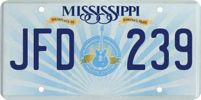 MS license plate JFD239