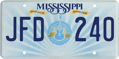MS license plate JFD240
