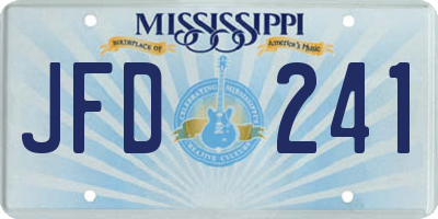 MS license plate JFD241