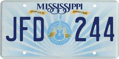 MS license plate JFD244