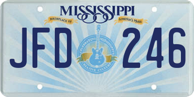 MS license plate JFD246