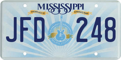 MS license plate JFD248