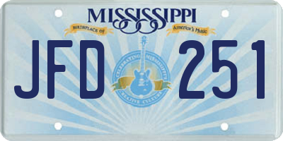 MS license plate JFD251