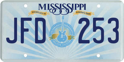 MS license plate JFD253