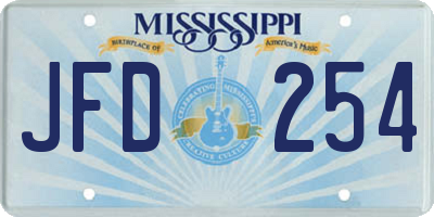 MS license plate JFD254