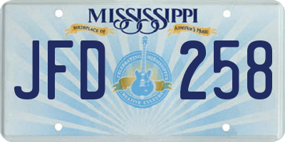 MS license plate JFD258