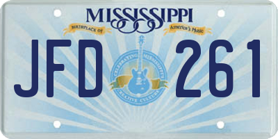 MS license plate JFD261
