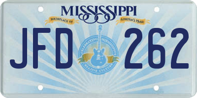 MS license plate JFD262