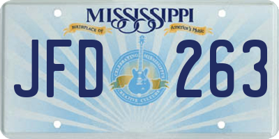MS license plate JFD263