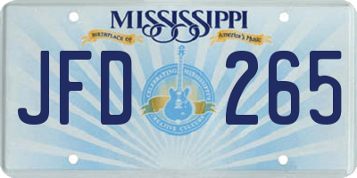 MS license plate JFD265