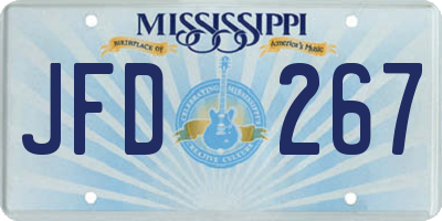 MS license plate JFD267