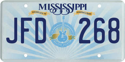 MS license plate JFD268