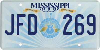 MS license plate JFD269