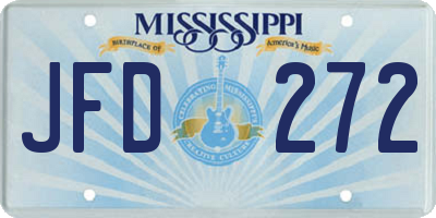 MS license plate JFD272