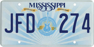 MS license plate JFD274