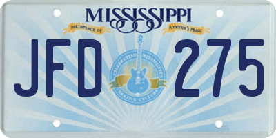 MS license plate JFD275
