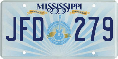 MS license plate JFD279
