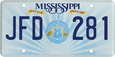 MS license plate JFD281