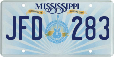 MS license plate JFD283
