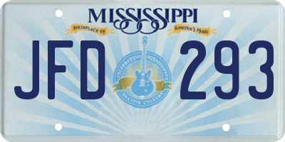 MS license plate JFD293