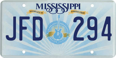MS license plate JFD294