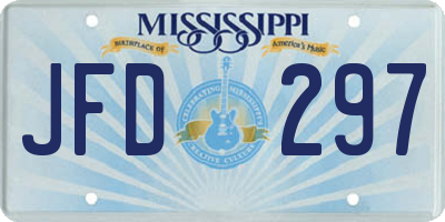 MS license plate JFD297