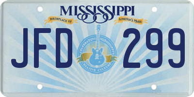 MS license plate JFD299