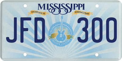 MS license plate JFD300
