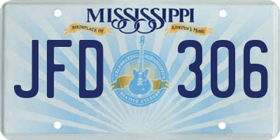 MS license plate JFD306