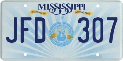 MS license plate JFD307