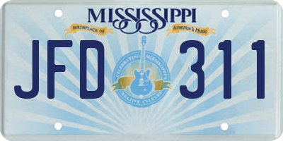 MS license plate JFD311