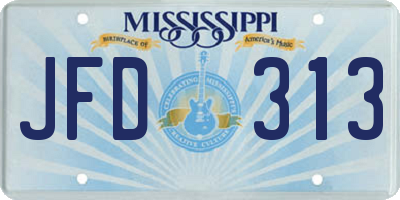 MS license plate JFD313
