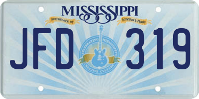 MS license plate JFD319