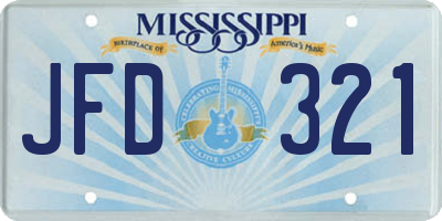 MS license plate JFD321