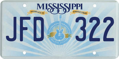 MS license plate JFD322