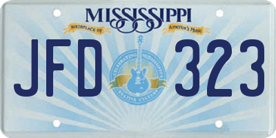 MS license plate JFD323