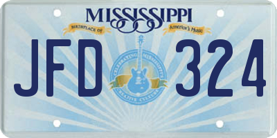MS license plate JFD324