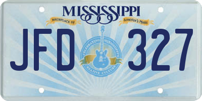 MS license plate JFD327