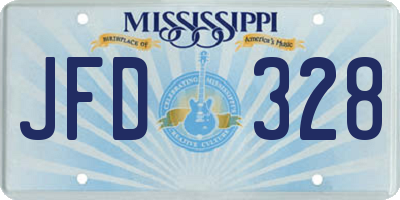 MS license plate JFD328