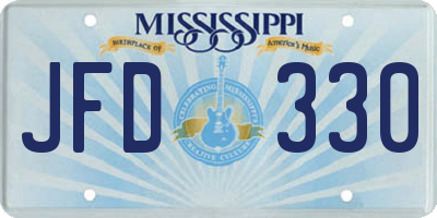 MS license plate JFD330