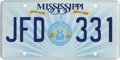 MS license plate JFD331