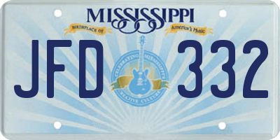 MS license plate JFD332