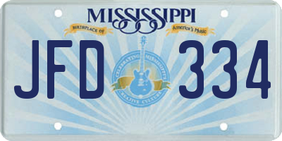 MS license plate JFD334