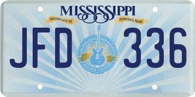 MS license plate JFD336