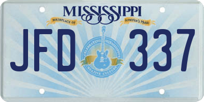 MS license plate JFD337