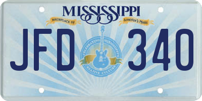 MS license plate JFD340